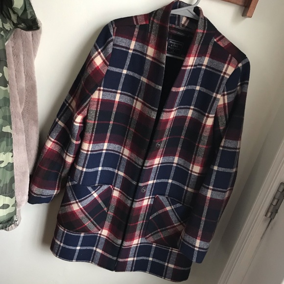 collarless wool blend coat